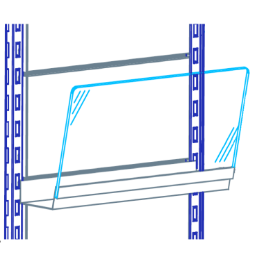 Vaschetta portariviste in metallo con frontale in vetro per attacco a dogato